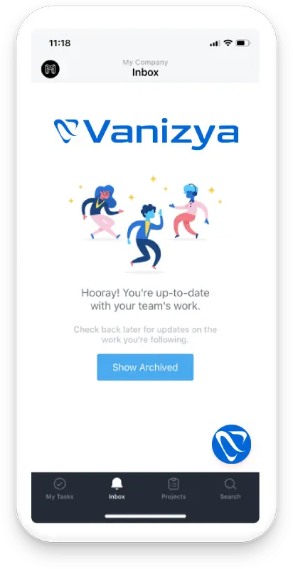 Vanizya Mobile app Interface